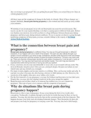 When does breast pain in pregnancy begin?