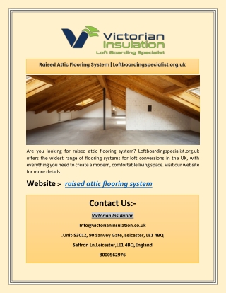 Raised Attic Flooring System | Loftboardingspecialist.org.uk