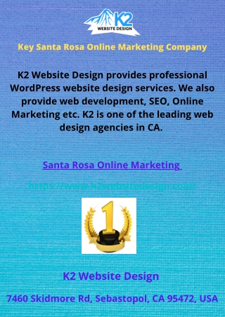 Key Santa Rosa Online Marketing Company