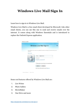 How To Setup Windows Live Mail Sign In - Simple Steps