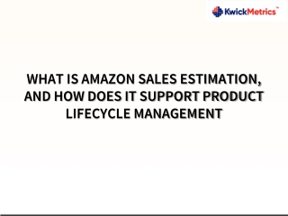 WHAT IS AMAZON SALES ESTIMATION, AND HOW DOES IT SUPPORT PRODUCT LIFECYCLE MANAGEMENT