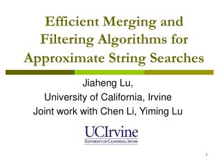 Efficient Merging and Filtering Algorithms for Approximate String Searches