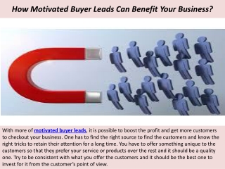 How Motivated Buyer Leads Can Benefit Your Business?