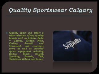 Quality Sportswear Calgary