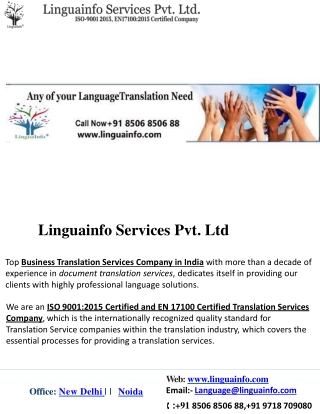 Language Translation Company In Delhi NCR, India And Worldwide