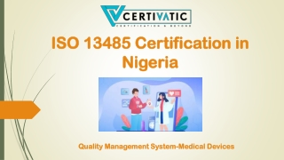 ISO 13485 Certification in Nigeria