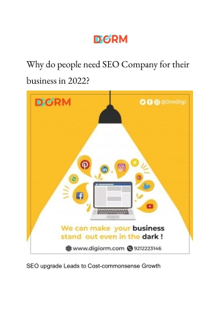 Why do people need SEO Company for their business in 2022