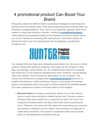 4 promotional product Can Boost Your Brand