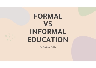 Formal vs Informal Education