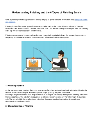 Understanding Phishing and the 6 Types of Phishing Emails