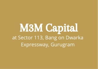 M3M Capital Sector 113 Gurgaon | Download pdf