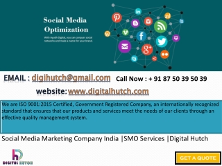 Social Media Marketing Company India |SMO Services |Digital Hutch