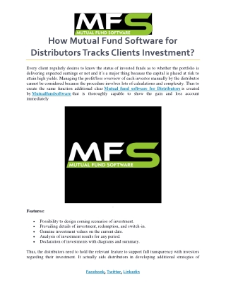 How Mutual Fund Software for Distributors Tracks Clients Investment