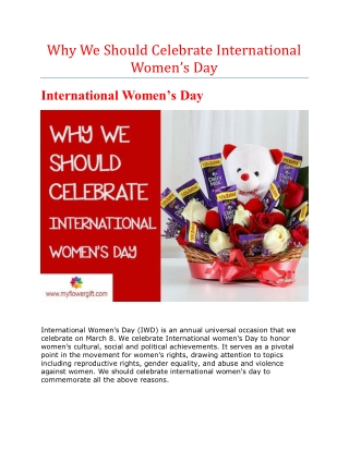 Why We Should Celebrate International Women