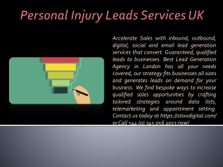 Personal Injury Leads Services UK