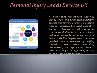 Personal Injury Leads Service UK