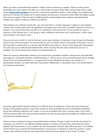 How to Win Big in the custom name necklace Industry