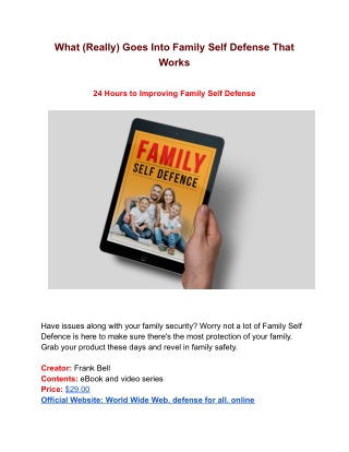 What (Really) Goes Into Family Self Defense That Works