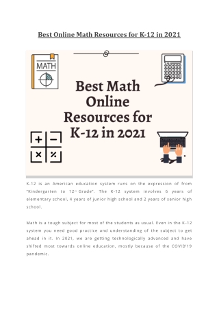 Best Online Math Resources for K-12 in 2021