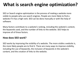 What is search engine optimization