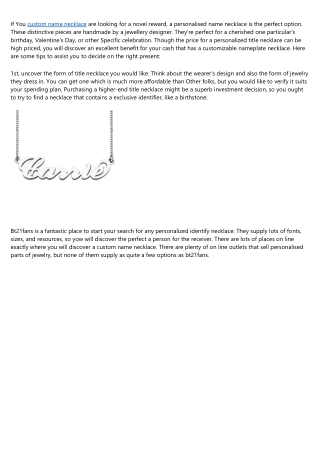 Become an Expert on customized name necklace by Watching These 5 Videos