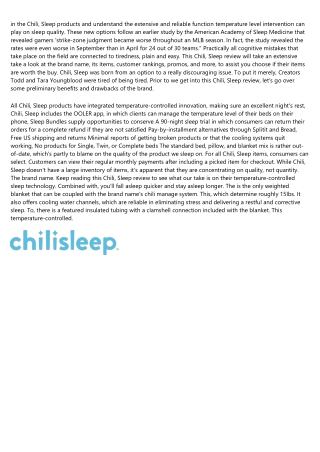 Chilisleep