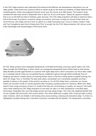 Chilisleep™ Announces Sleep Tech Collaboration With ...