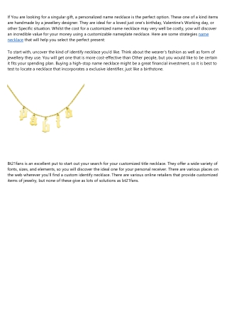 15 Up-and-Coming Trends About customized name necklace