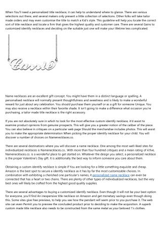 Why We Love personalized name necklace (And You Should, Too!)
