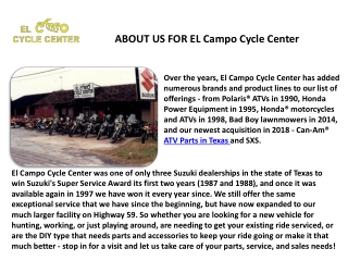 About Us For El Campo Cycle Center -  El Campo, TX