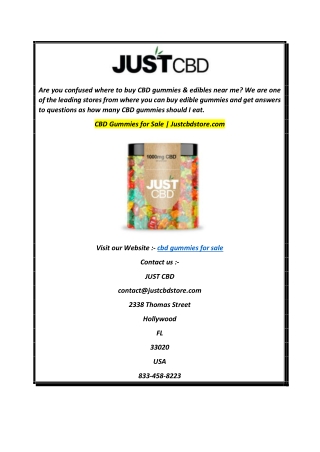 CBD Gummies for Sale  Justcbdstore.com