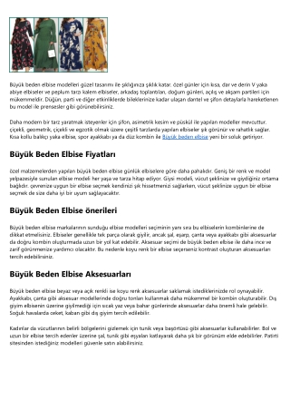 Büyük Beden Elbise