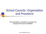 School Councils: Organization and Procedure