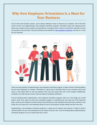 Why New Employee Orientation Is a Must for Your Business