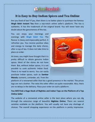 It is Easy to Buy Indian Spices and Tea Online