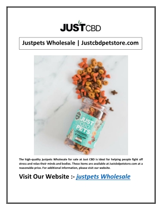 Justpets Wholesale | Justcbdpetstore.com