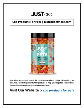 Cbd Products For Pets | Justcbdpetstore.com