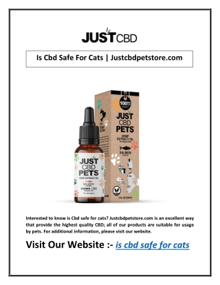 Is Cbd Safe For Cats | Justcbdpetstore.com