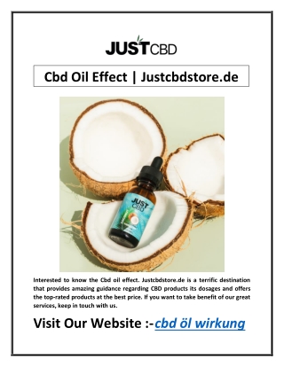 Cbd Oil Effect | Justcbdstore.de