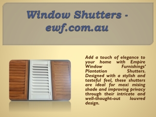 Window Shutters - ewf.com.au