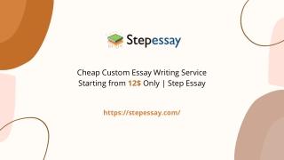 Cheap Custom Essay Writing Service Starting from 12$ Only  Step Essay