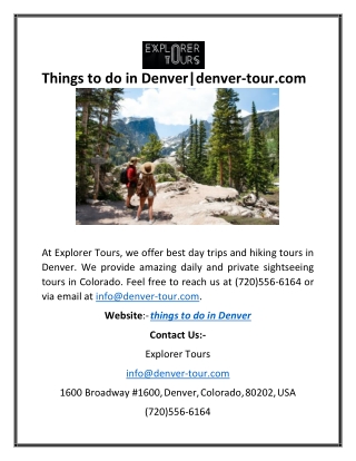 Things to do in Denver|denver-tour.com