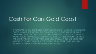 cash for cars gold coast