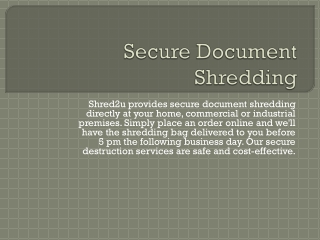 Secure Document Shredding