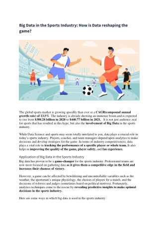 Big Data in the Sports Industry: How is Data reshaping the game?