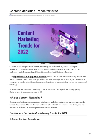 Content Marketing Trends for 2022