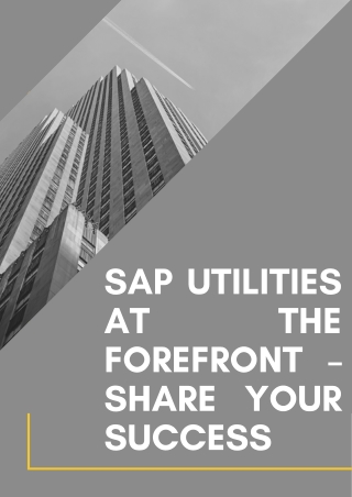 SAP Utilities at the Forefront – Share your Success