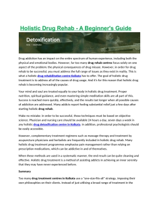 Holistic Drug Rehab