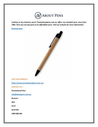 Business Pens  Promotionalpens.com.au