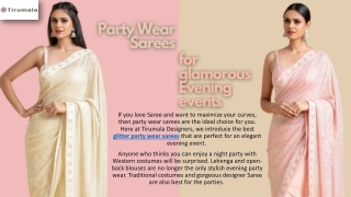 5 Party Wear Sarees That you need to have for glamorous Evening events